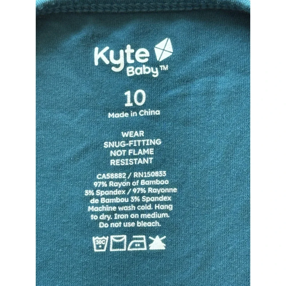 Kyte Baby Bamboo Lot Of 2 Pajama Shirt Teal Blue‎ Kids 10 Stretchy Comfy Natural